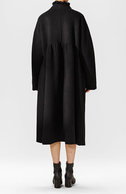 edoa Chinese Style Double-faced Wool Wrap Coat