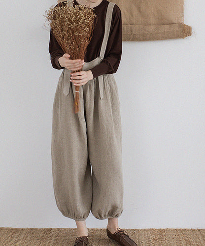edoa Loose Flax Linen Salopette