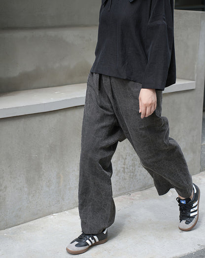 edoa Cracked Mud Silk Wide-leg Pants