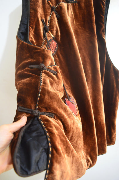 Mud Silk Velvet Padded Chinese Vest to0169 X302
