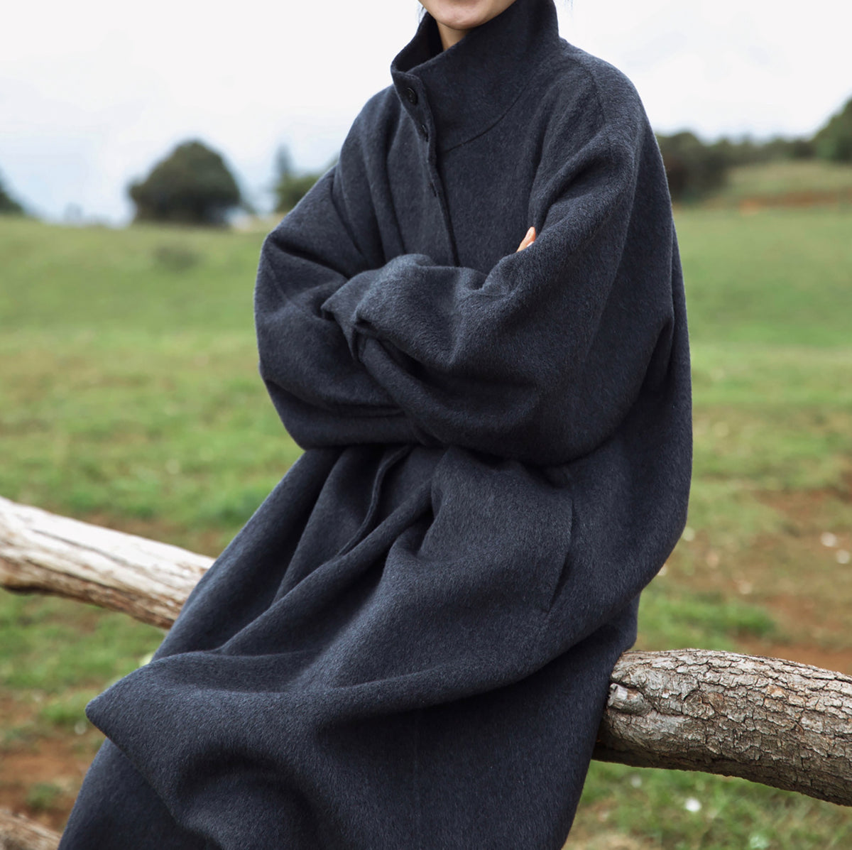 edoa Premium Double Faced Alpaca Oversized Coat