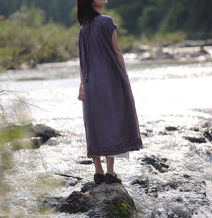 edoa Oversized Summer Light and Airy Ramie Robe with Geometric Patchwork