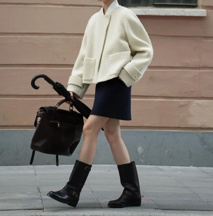 edoa Short Loop-yarns Wool Jacket