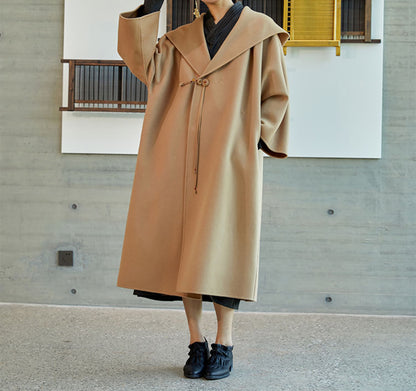 edoa Double Faced Wool Hooded Coat
