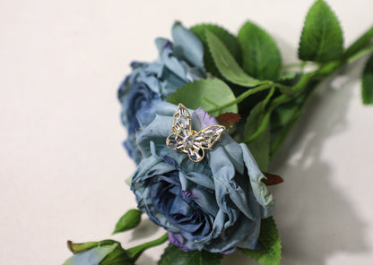 edoa Dainty Minimalist Diamond Butterfly Brooch