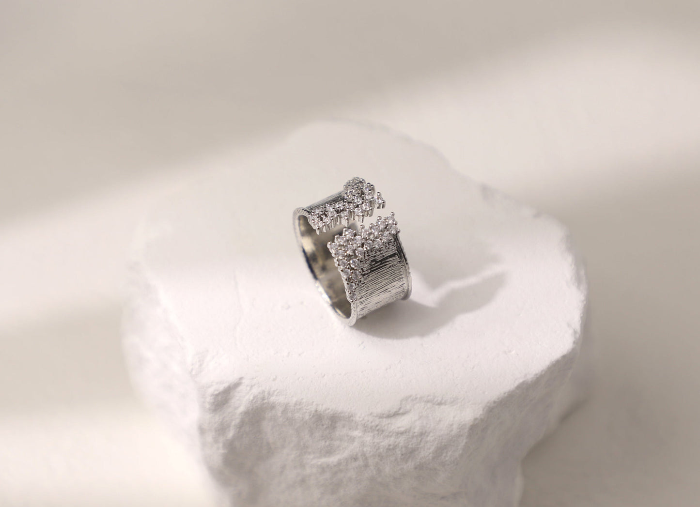 Dainty pave diamond ring
