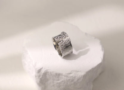 Dainty pave diamond ring