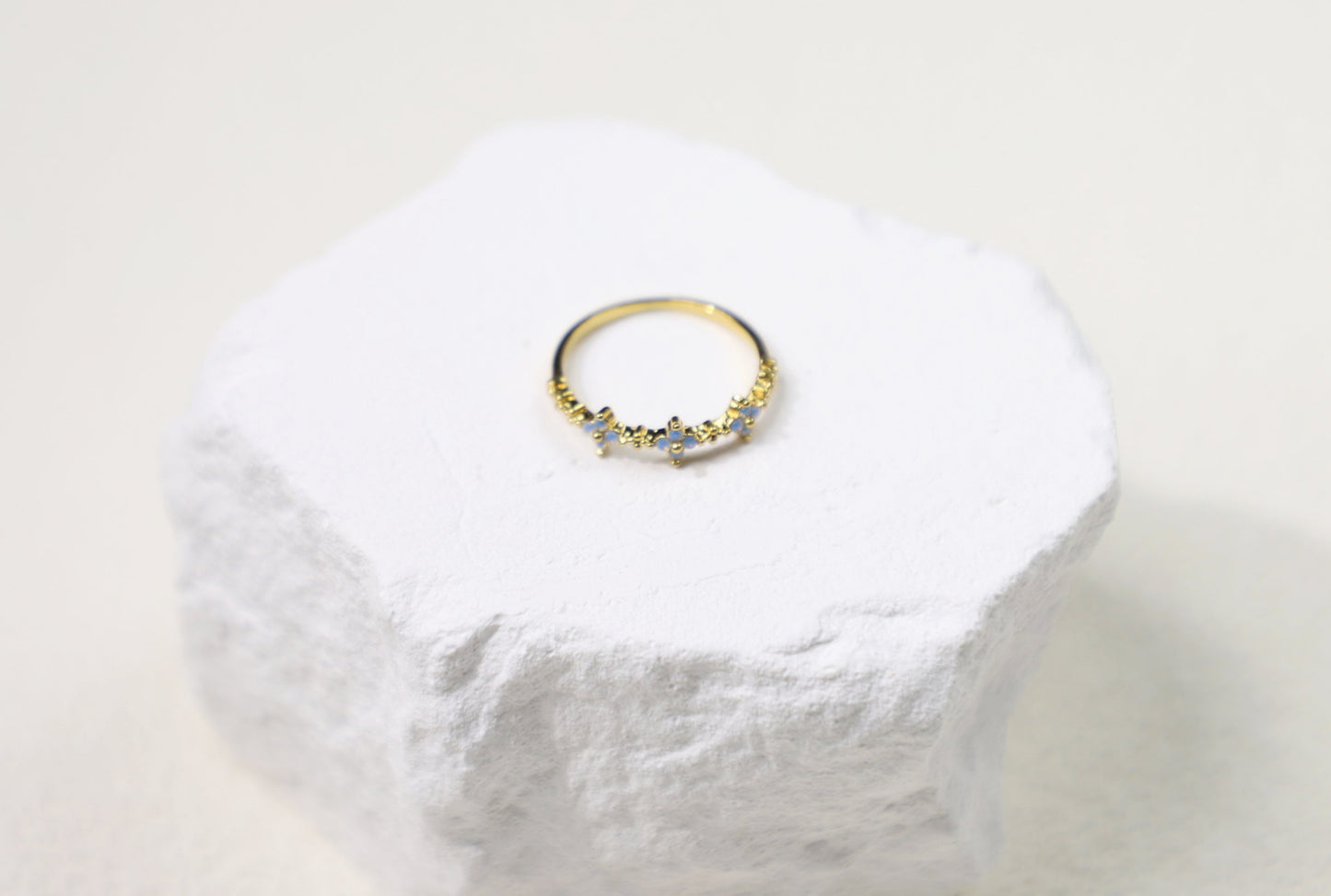 leaf clover triple floral ring