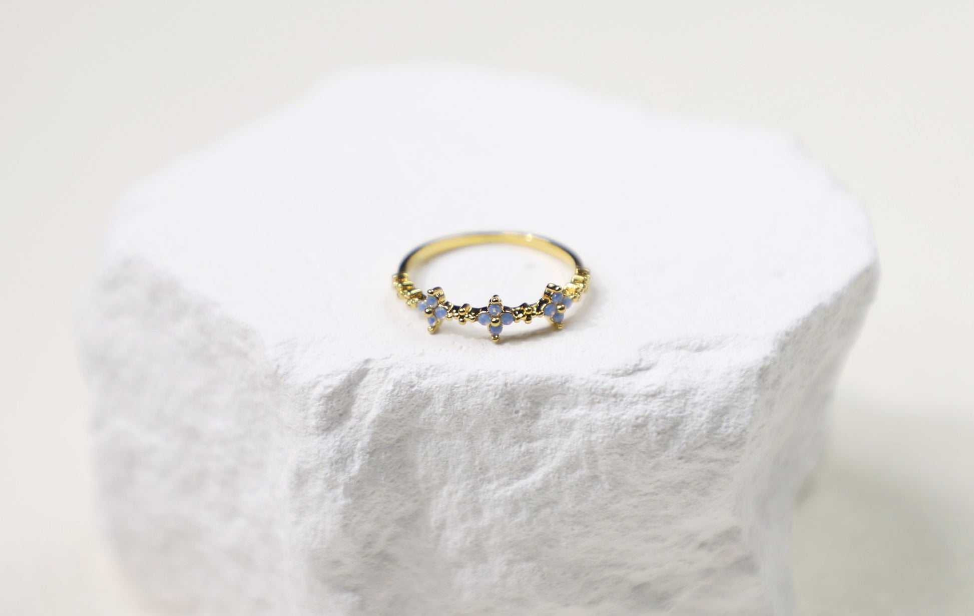 leaf clover triple floral ring