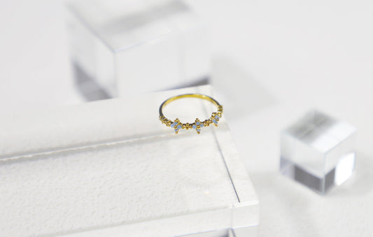 leaf clover triple floral ring