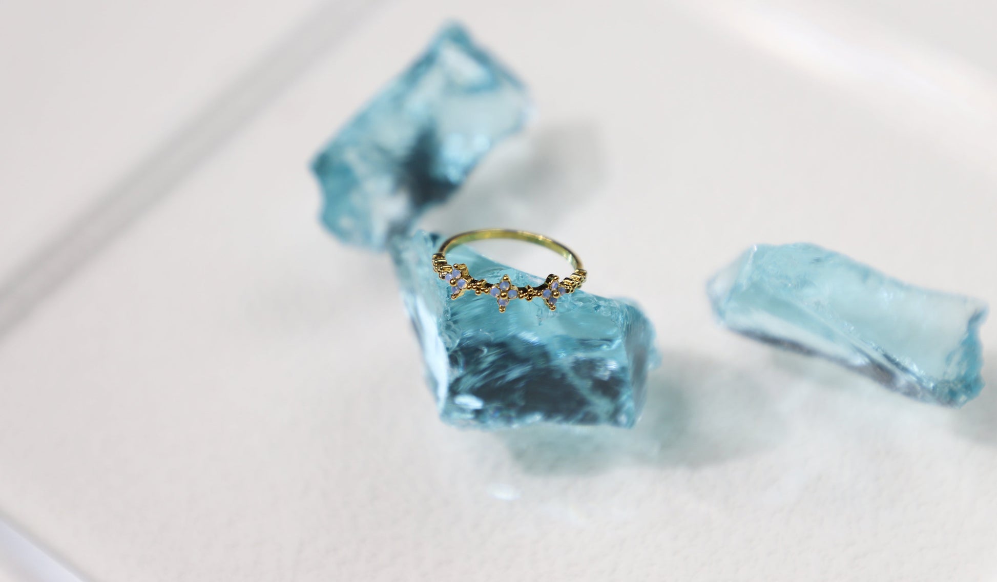 leaf clover triple floral ring