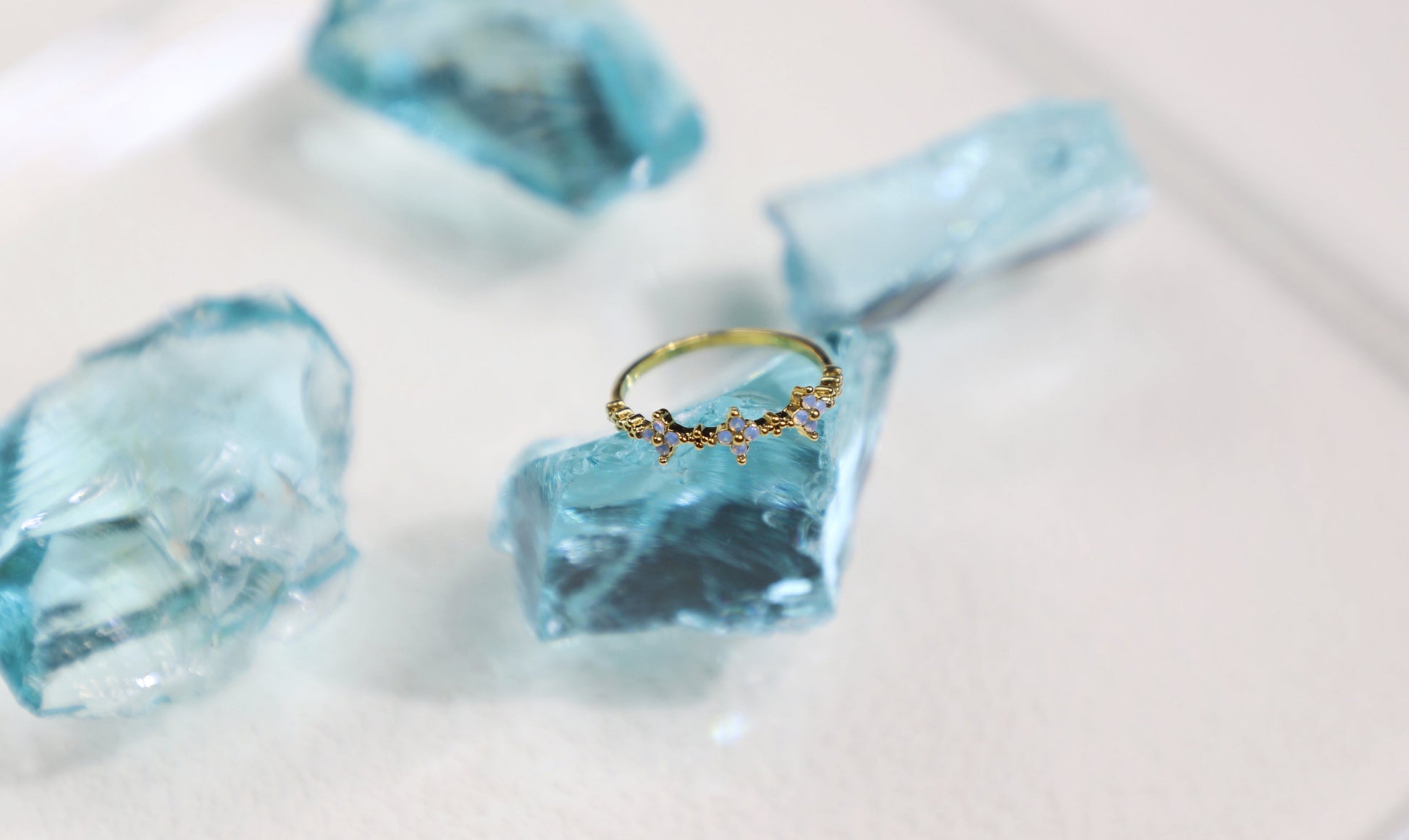 leaf clover triple floral ring