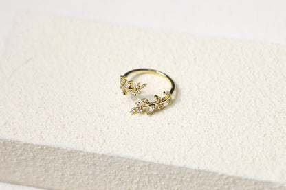 olive branch diamond ring