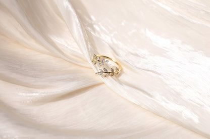 olive branch diamond ring