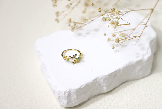 duo olive branch diamond ring