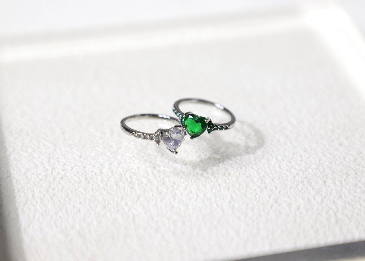 Heart birthstone ring