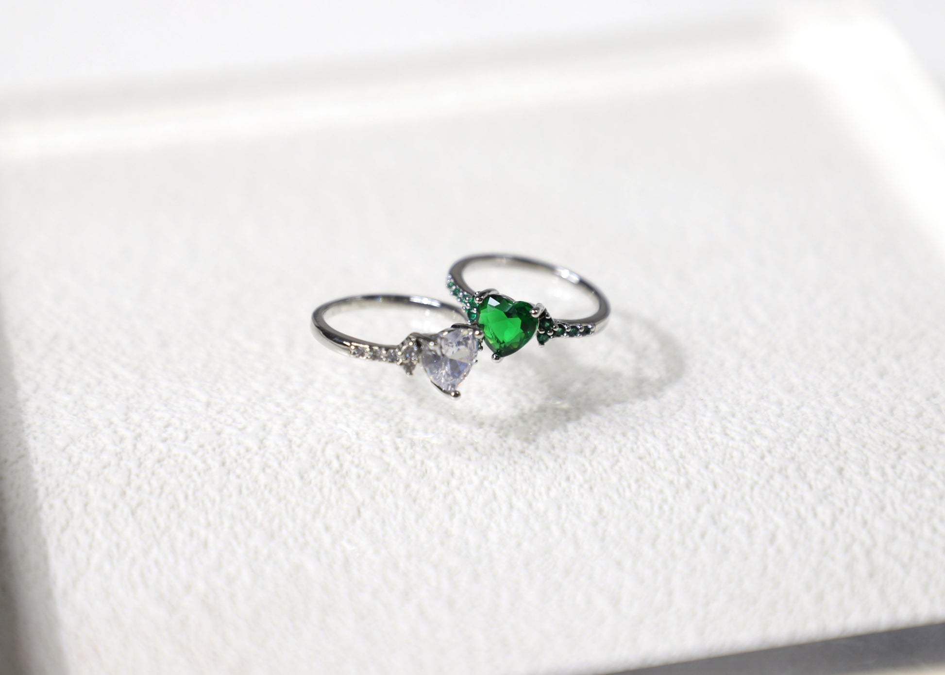 Heart birthstone ring
