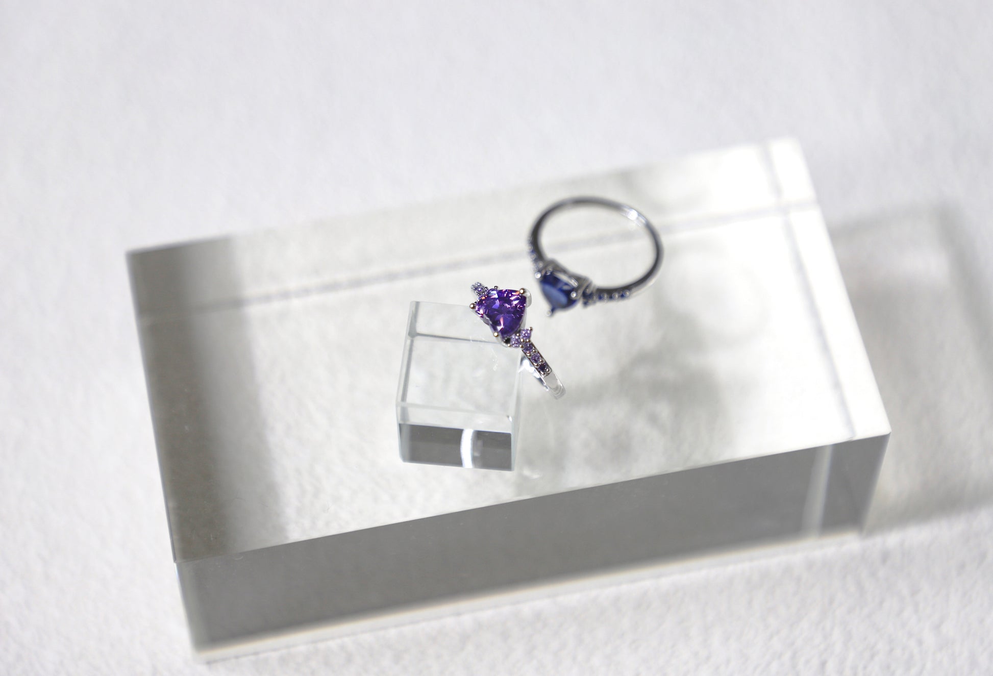 Heart shape amethyst ring