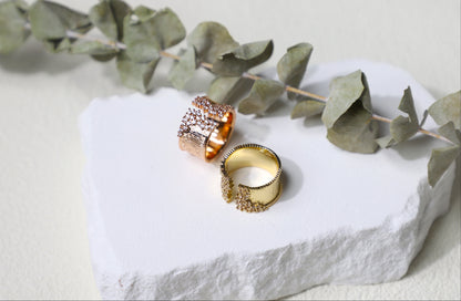 Dainty pave diamond ring