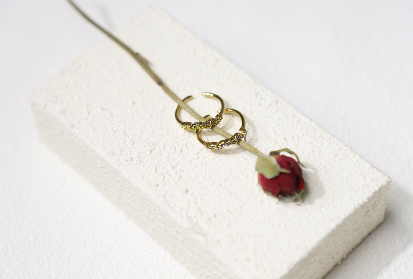 Tiny birthstone cluster ring