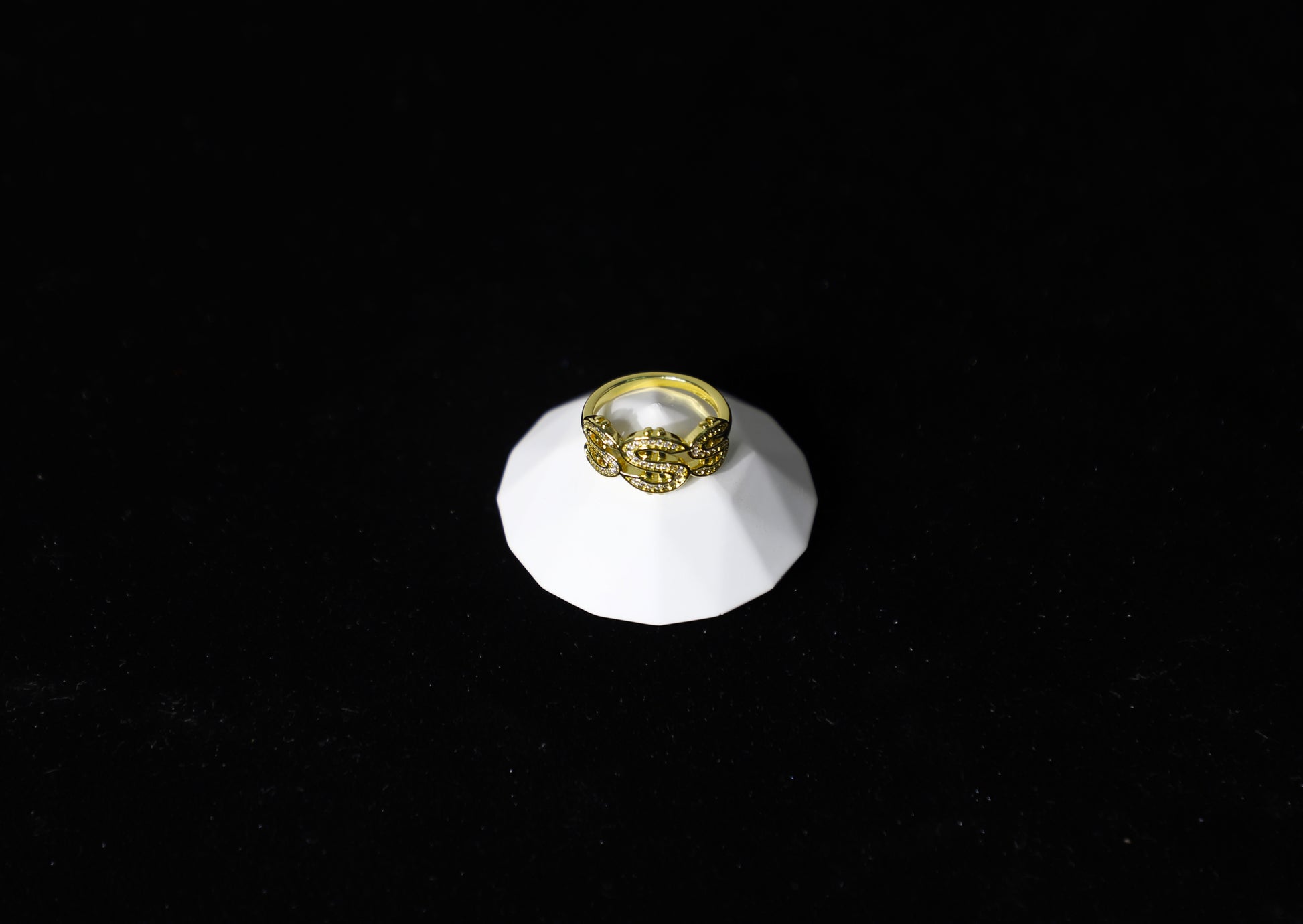 gold dollar sign ring