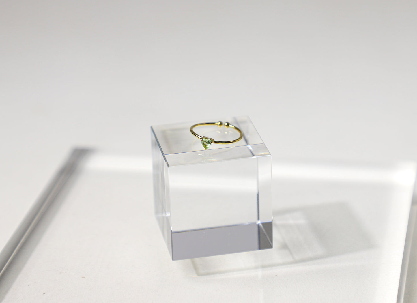 Tiny heart birthstone ring