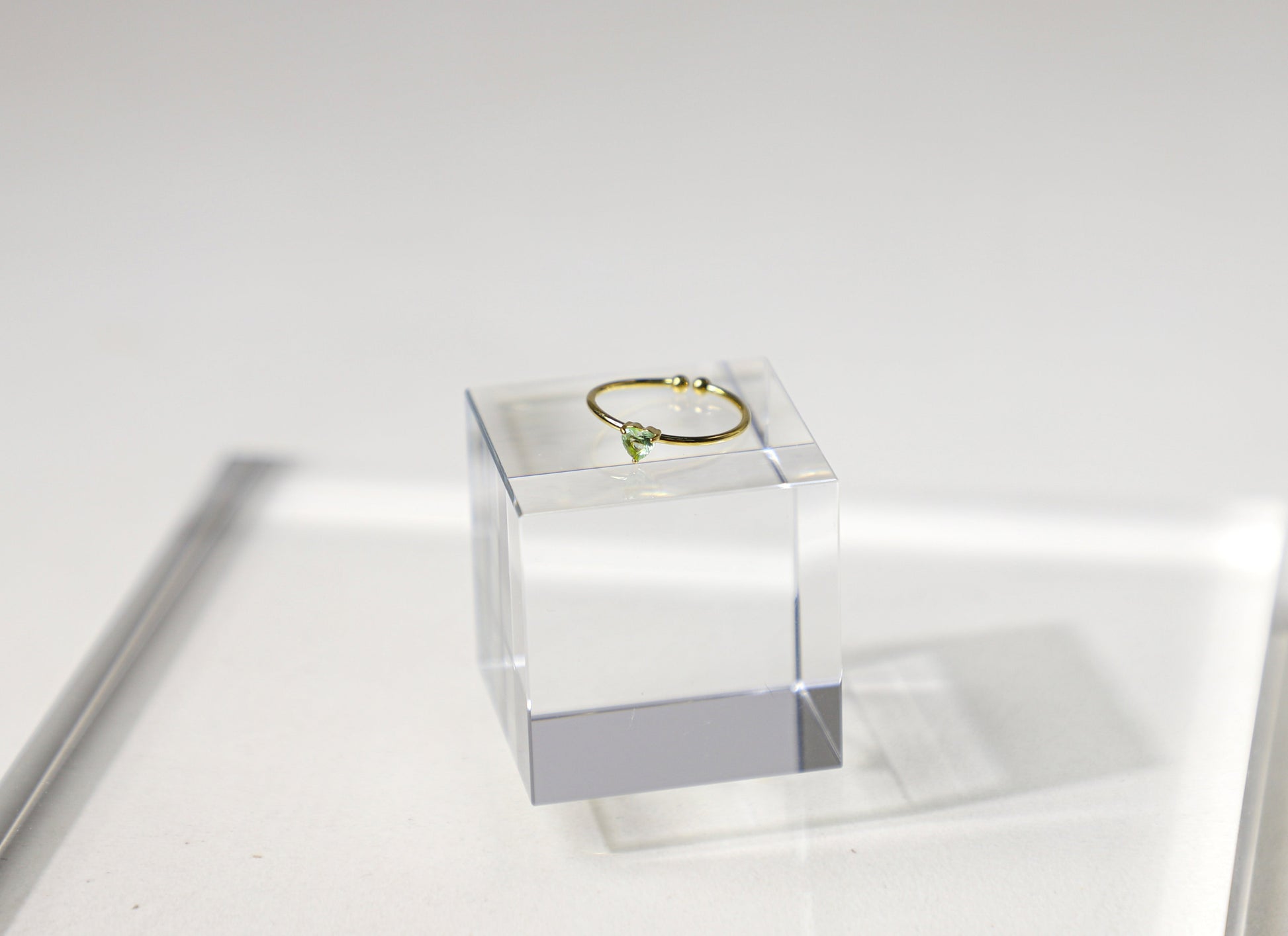 Tiny heart birthstone ring