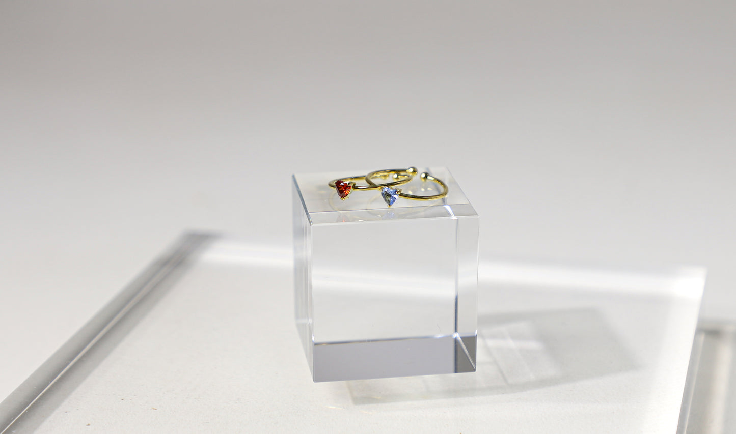 Tiny heart birthstone ring
