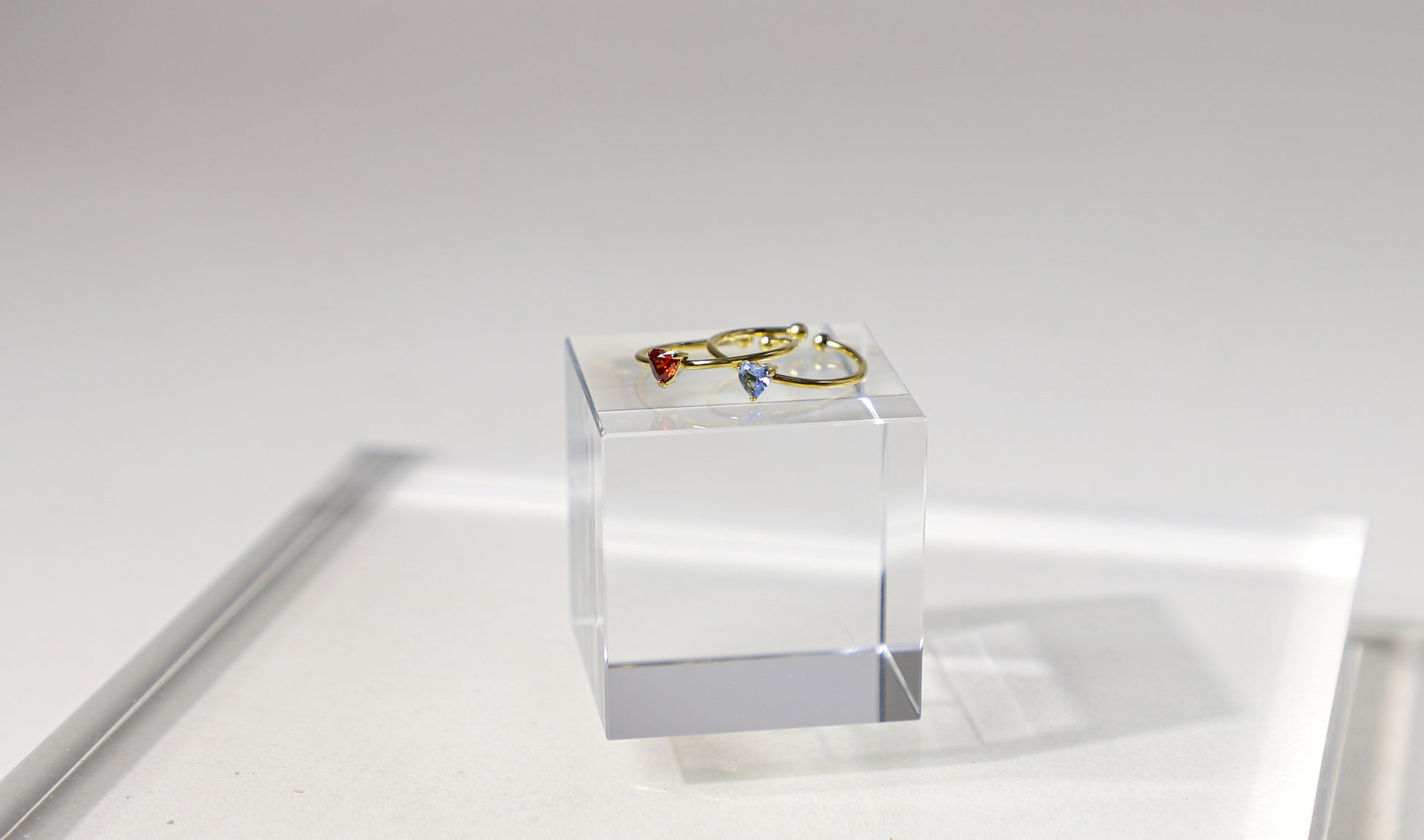 Tiny heart birthstone ring