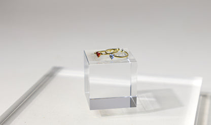 Tiny heart birthstone ring