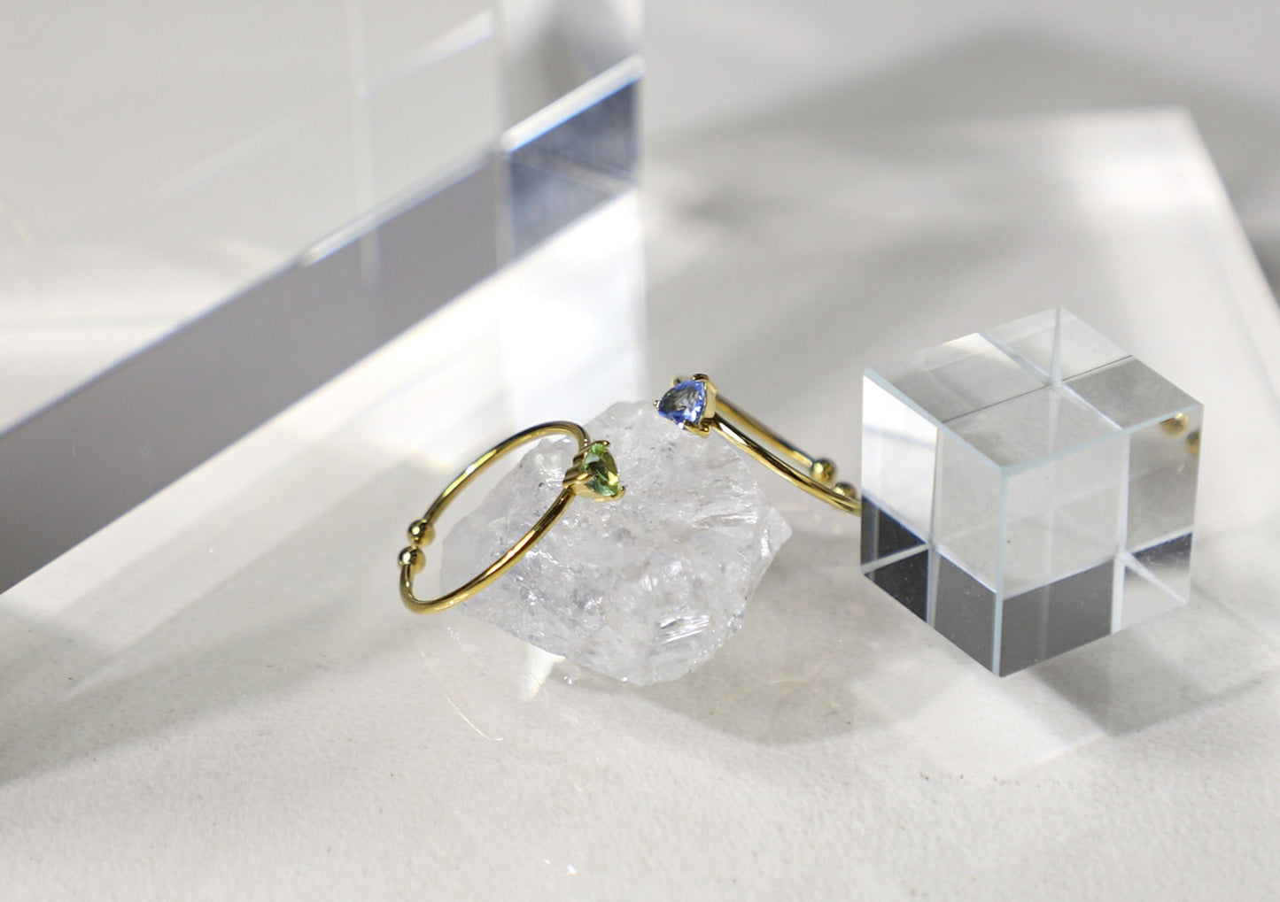 Tiny heart birthstone ring