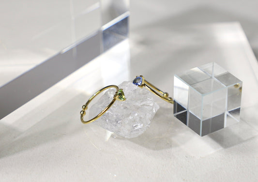Tiny heart birthstone ring