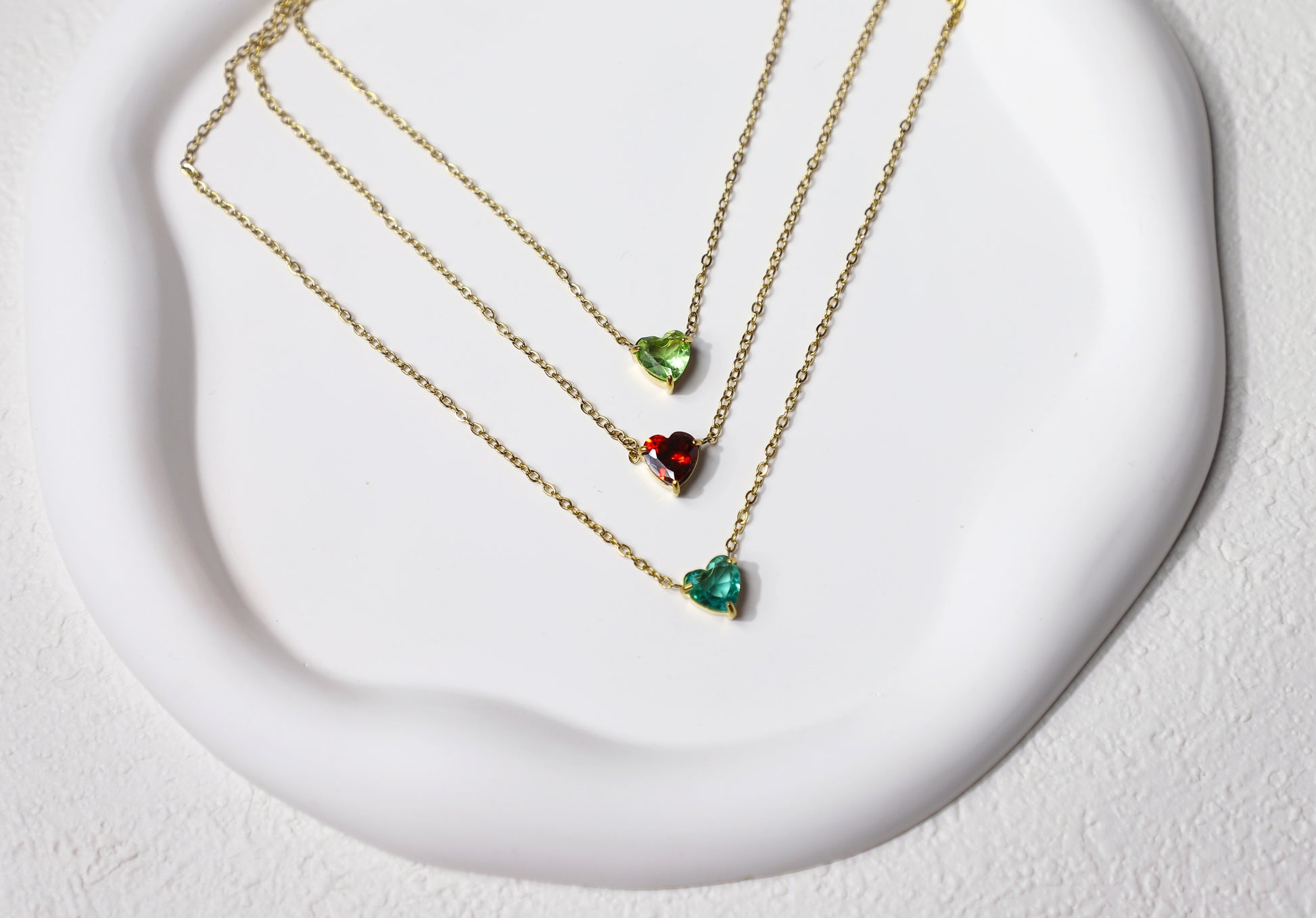 heart birthstone necklace