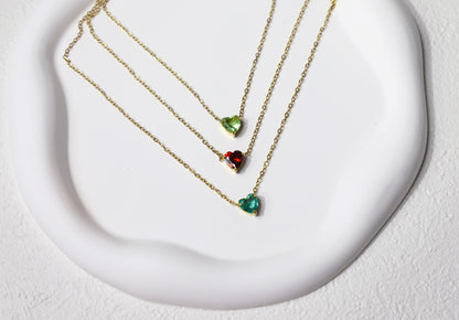 heart birthstone necklace