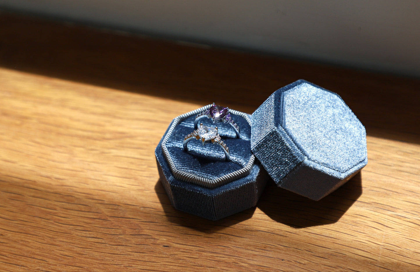 2 slot velvet ring box