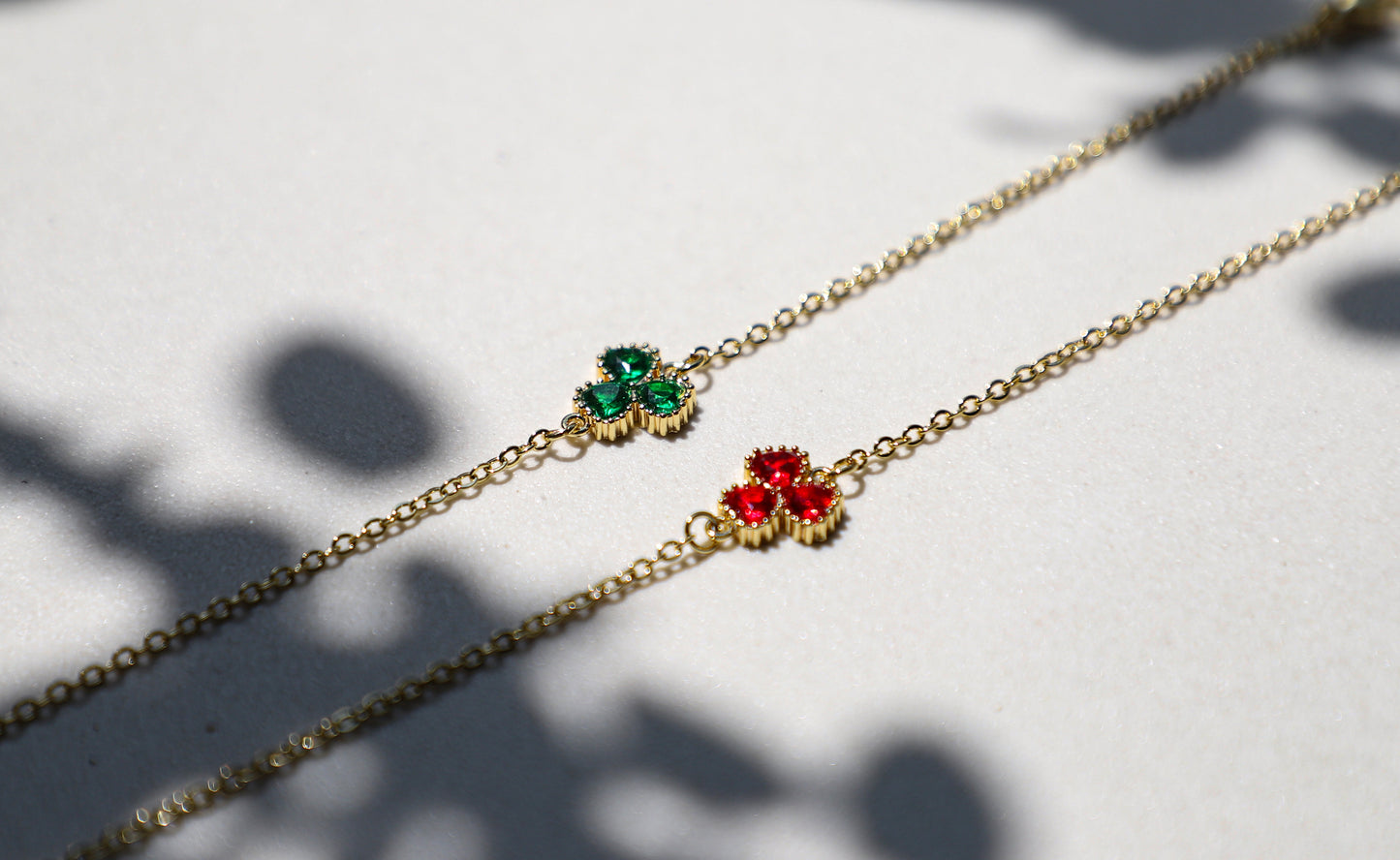 clover petal birthstone bracelet
