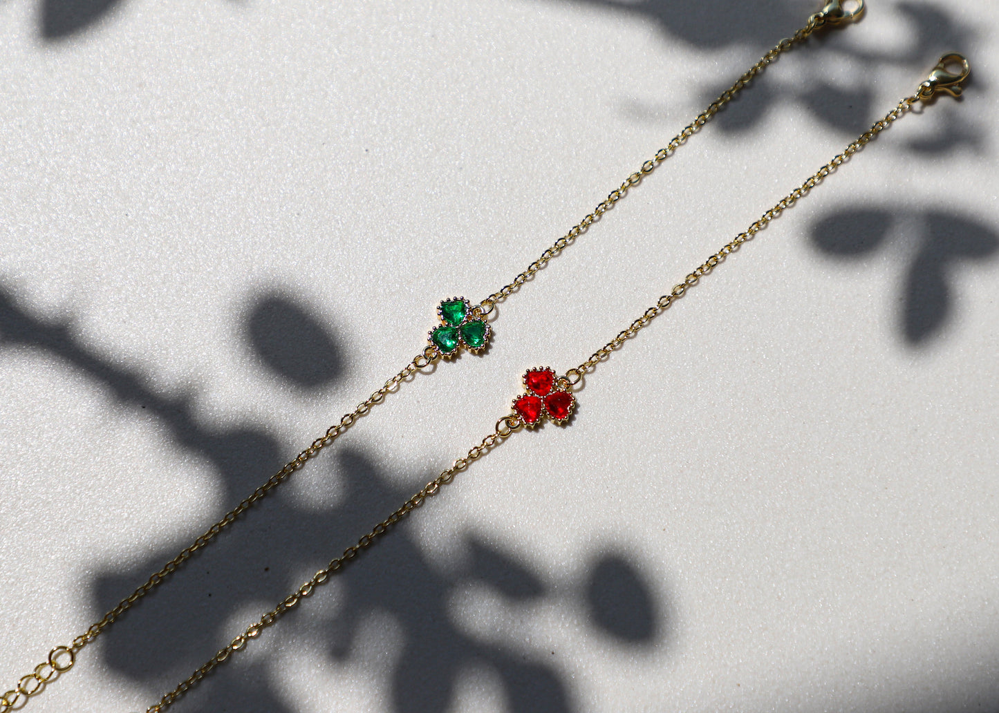 clover petal birthstone bracelet