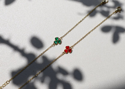 clover petal birthstone bracelet