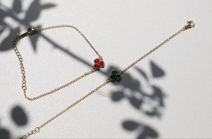 clover petal birthstone bracelet