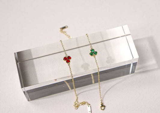 clover petal birthstone bracelet