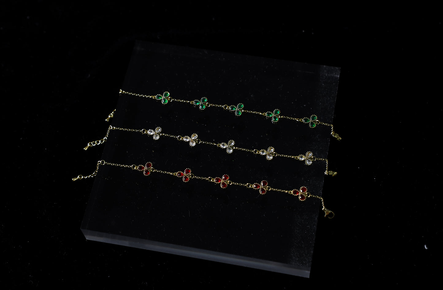 clover leaf birthstone bracelet