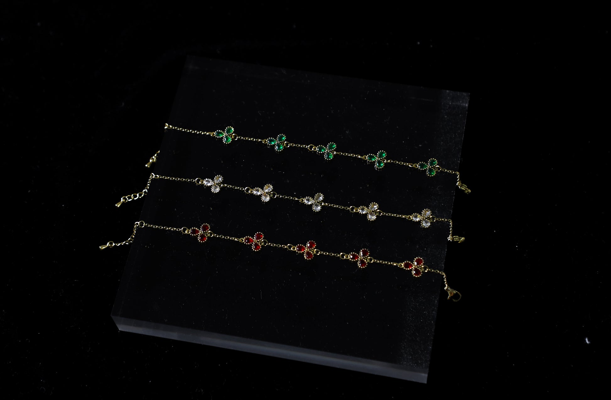 clover leaf birthstone bracelet