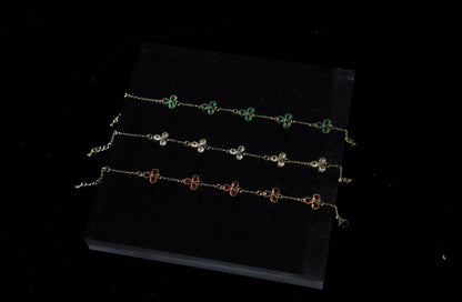 clover leaf birthstone bracelet