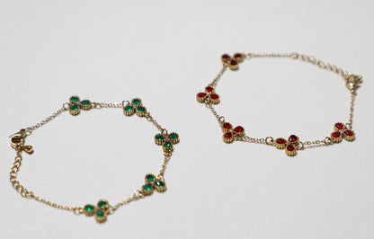 clover leaf birthstone bracelet