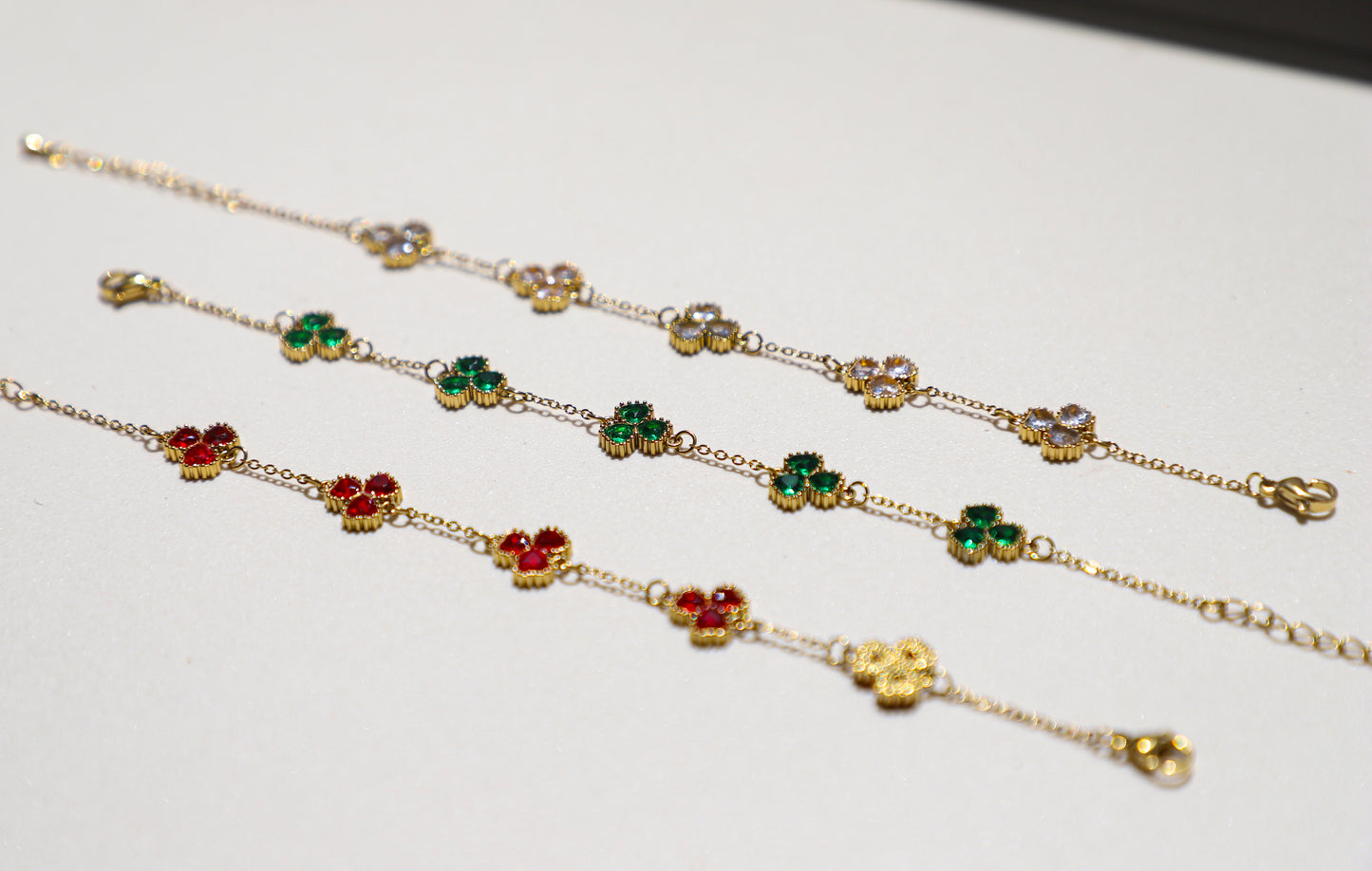 clover petal birthstone bracelet