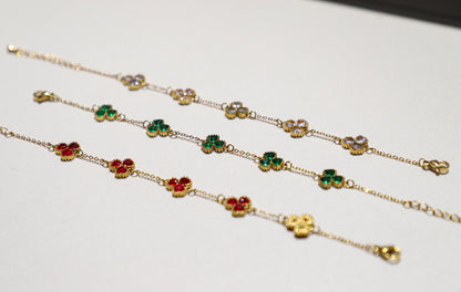 clover petal birthstone bracelet