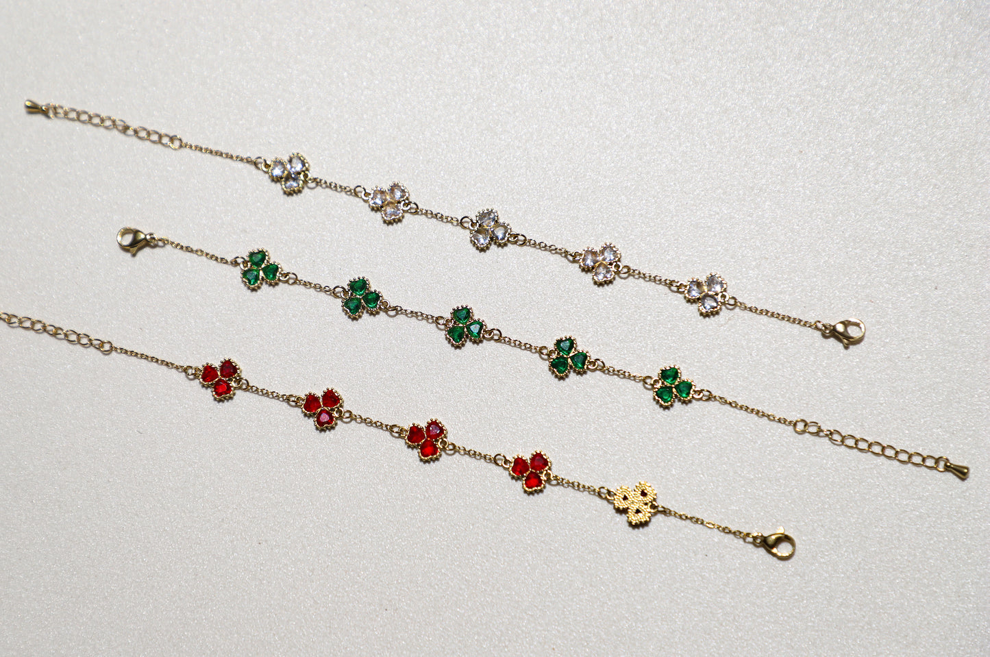 clover petal birthstone bracelet
