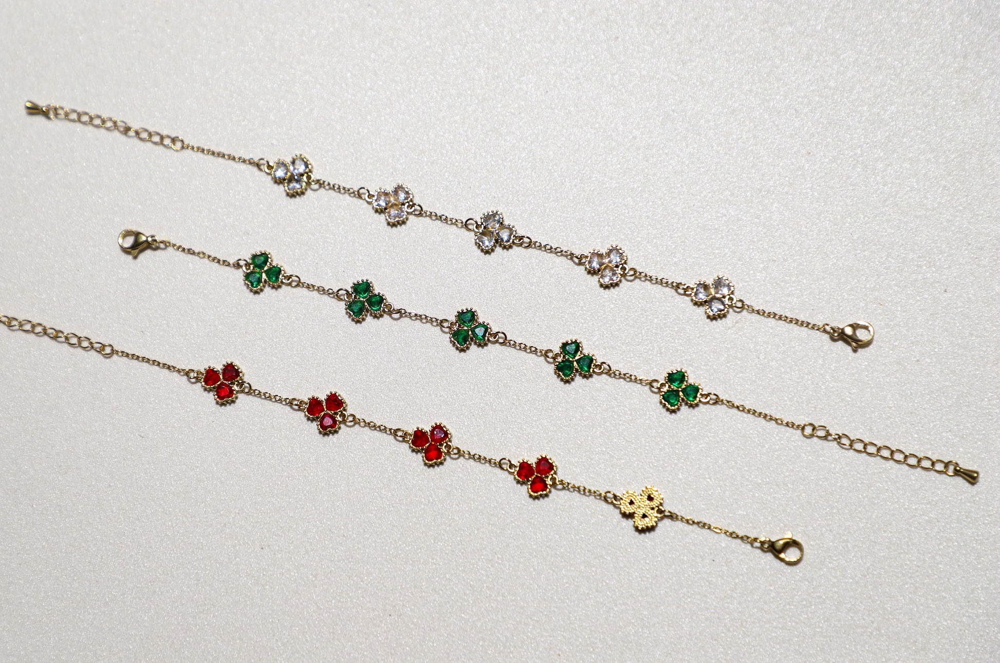 clover petal birthstone bracelet