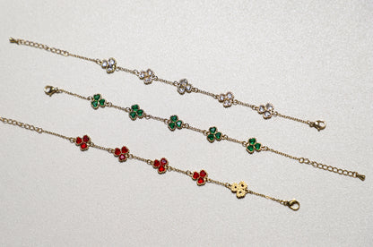 clover petal birthstone bracelet
