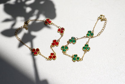 clover petal birthstone bracelet